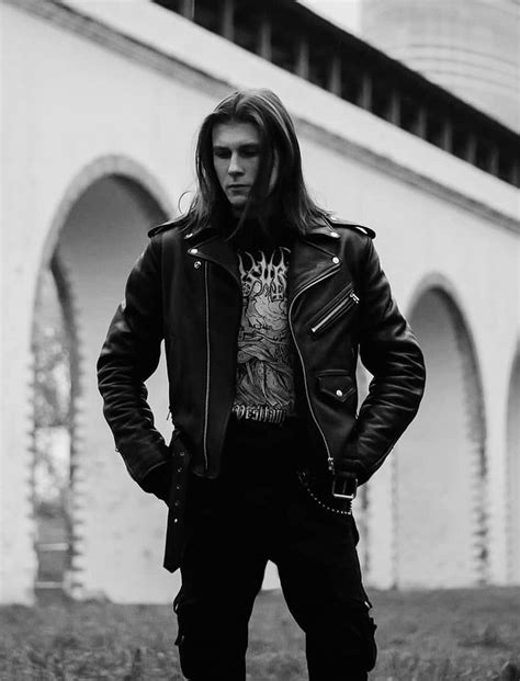 Black Metal Leather Hombres G Ticos Estilo De Ropa Hombre Poses