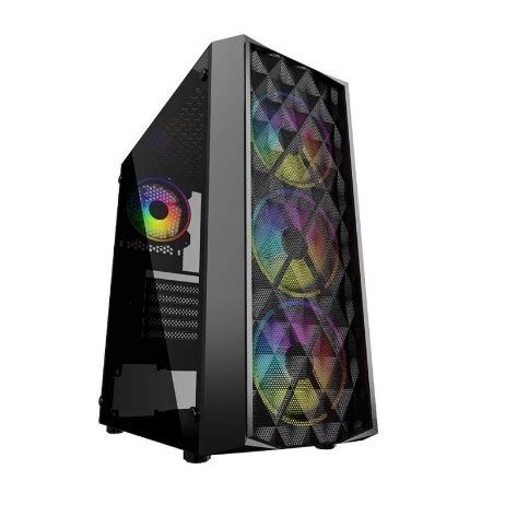 Jual VURRION RATLE Mid Tower Gaming PC Case Casing PC Tempered Glass