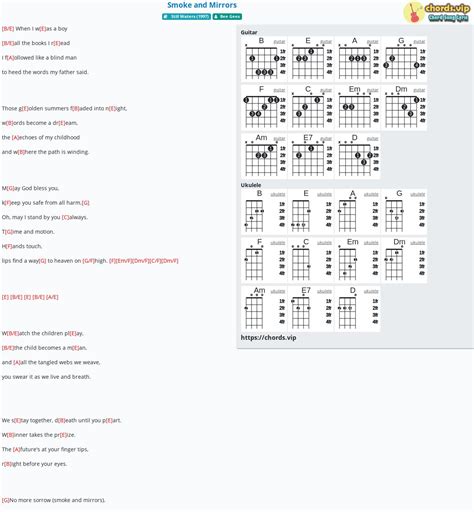 Chord: Smoke and Mirrors - tab, song lyric, sheet, guitar, ukulele ...