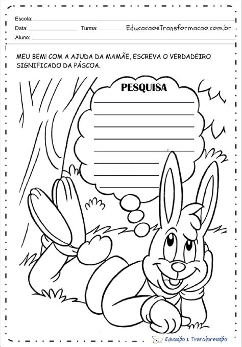 Atividade Pascoa 4 Ano