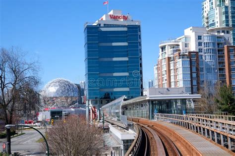 Main Street Science Word Signboard Name Skytrain Stop In Vancouver City