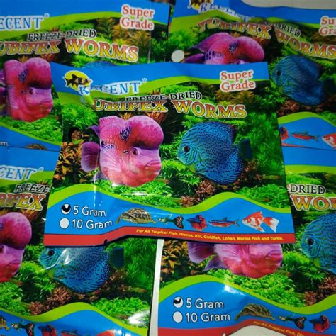 Jual Tubifex Worm Cacing Kering Makanan Ikan Discus Tetra Manfish