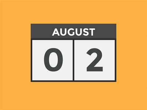 august 2 calendar reminder. 2nd august daily calendar icon template ...