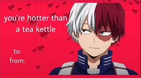 Todoroki Valentine Card Valentines Anime Weird Valentines Cards