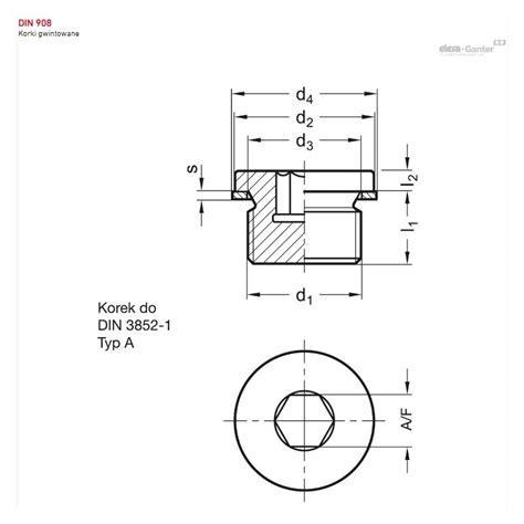 Korek Gwintowany DIN 908 ST M10x1 A Centrum CNC