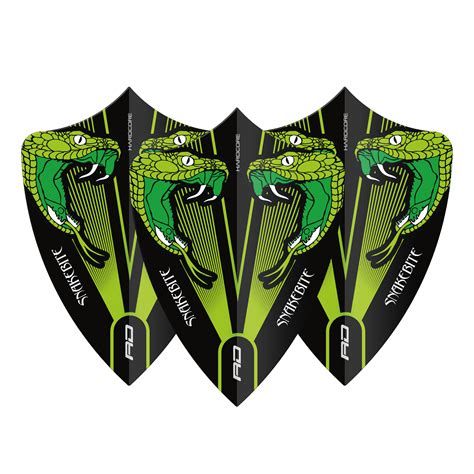 Peter Wright Hardcore Snakebite Freestyle Transparent Green Flights Dartshopper Dk