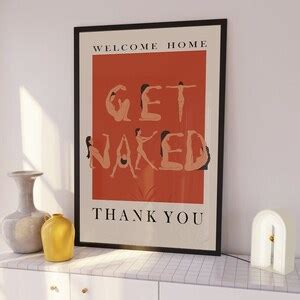 Get Naked Print Modern Bathroom Print Bedroom Art Funny Poster Sexy Lady Art Naked Lady Digital