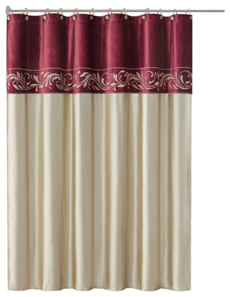 Croscill Vicenza Velvet Satin Embroidered Shower Curtain Traditional