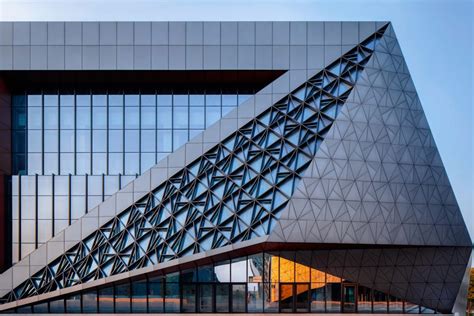 Bishan Cultural And Art Center Glass Triangles With Metallic Plates