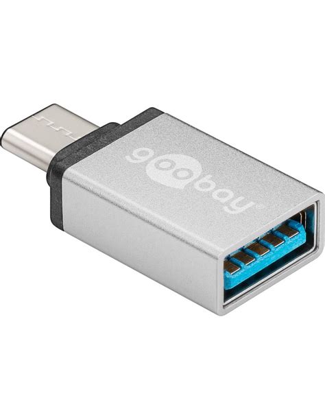 Goobay 56620 cambiador de género para cable USB C USB A Plata