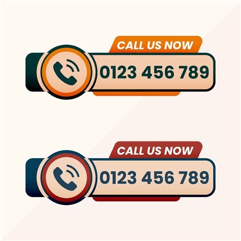 Call Us Now Button Call Sign With Phone Number 16624949 Vector Art At