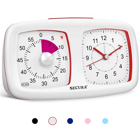 Buy Secura 2 in 1 Visual Timer/Alarm Clock, 60-Minute Silent Study ...