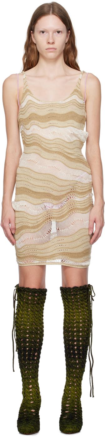 Isa Boulder Ssense Exclusive Beige White Wave Minidress Isa Boulder