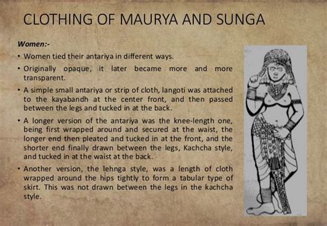 CLOTHING OF MAURYA AND SUNGA Women Women Tied Their Antariya In