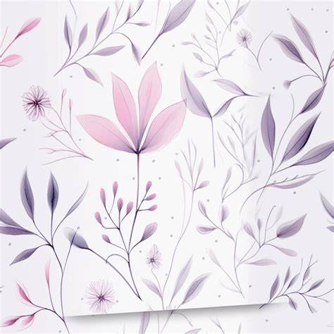 Premium AI Image A Pink And Purple Floral Pattern On A White