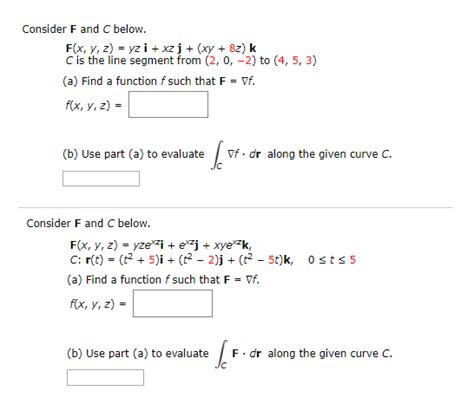 Solved Consider F And C Below F X Y Z Yz I Xz J