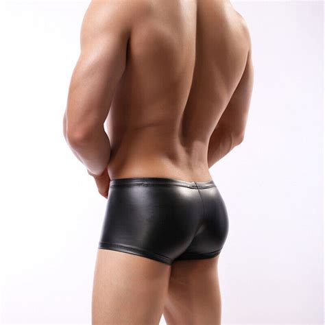 Boxer En Simili Cuir Pour Homme Sous V Tement Sexy Aspect Mouill