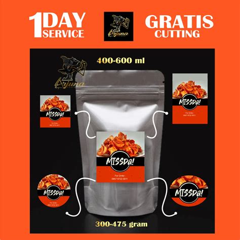 Jual Arjuna Cetak Stiker Standing Pouch Gr Label Makanan Print