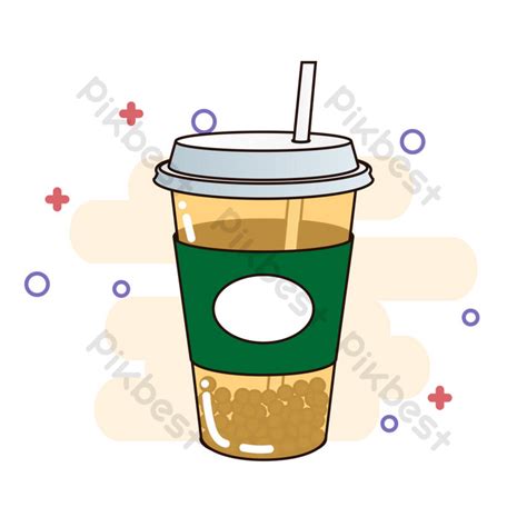 Cartoon Drink Cup Straw Element PNG Images | AI Free Download - Pikbest