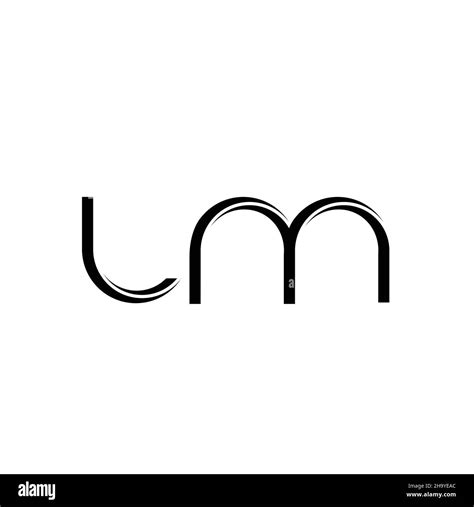 Lm Logo Monogram With Slice Rounded Modern Design Template Isolated On