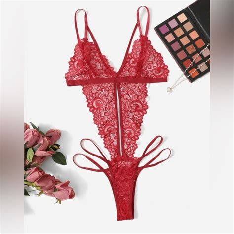 Sexy Lingerie Other Sexy Floral Lace Cutout Teddy Bodysuit New Poshmark