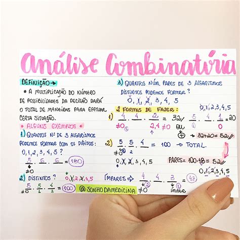 Análise Combinatória resumos e mapas mentais Infinittus