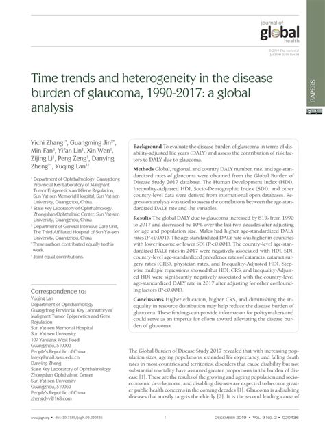 Pdf Time Trends And Heterogeneity In The Disease Burden Of Glaucoma