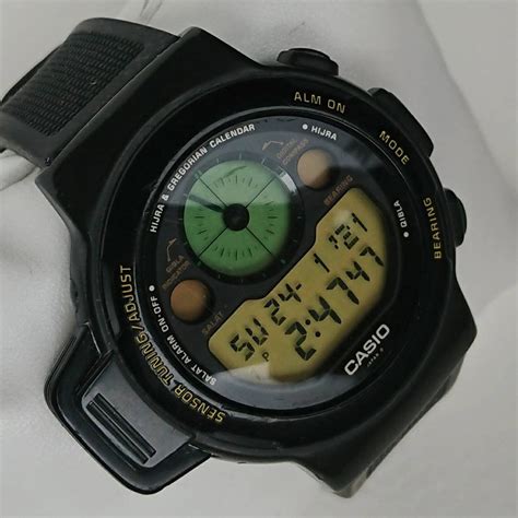 Vintage Casio Digital Compass Watch Green Rare Cpw 310 With Etsy