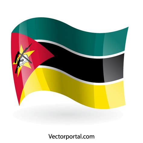 Waving flag of Mozambique.ai Royalty Free Stock SVG Vector and Clip Art