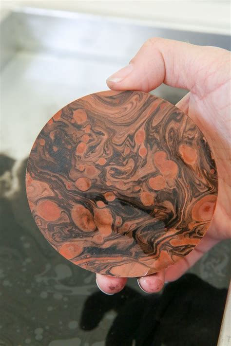 Diy Marbled Leather Coasters Janet Crowther Leather Coasters Diy