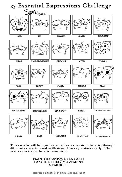 25 Essential Expressions Challenge By Storybirdartist On Deviantart