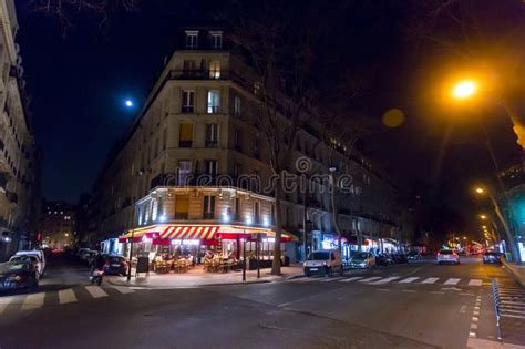 General Street View from Paris at Night Editorial Stock Photo - Image ...