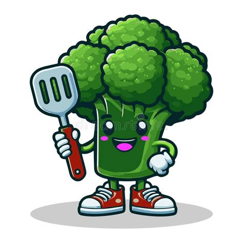 Cute Cartoon Broccoli Character Stock Illustrations Cute