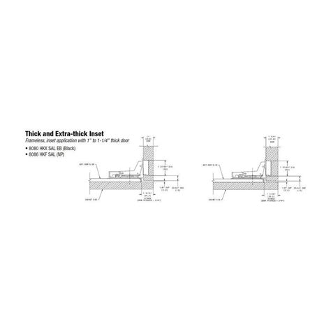 Knape And Vogt 8086 HKX SAL EB KV Self Closing 40mm Bore Thick Inset