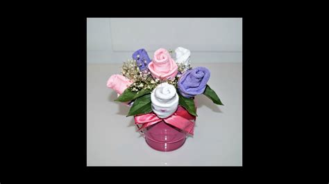 Baby Shower Decorations Ideas How To Make Baby Sock Rose Bouquet