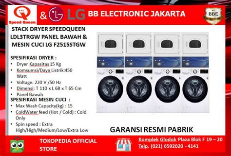 Promo Mesin Stacked Dryer Speedqueen Dan Mesin Cuci Lg 15kg Diskon 23