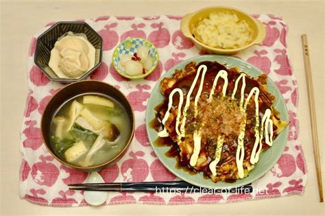 お好み焼きの献立例 料理スタイル