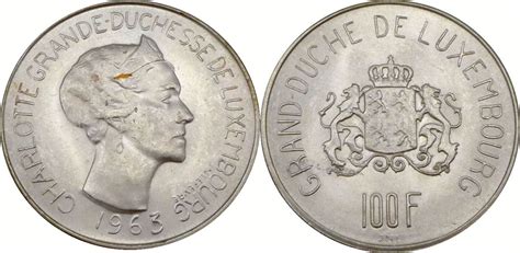 Luxemburg 100 Francs 1963 Charlotte 1919 1964 Grande Duchesse De