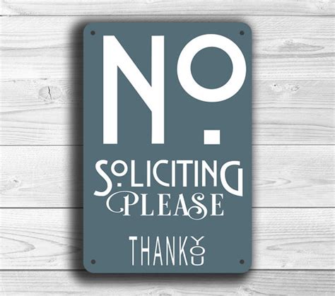 Vintage Style No Soliciting Sign | No Solicitation Sign | Humor