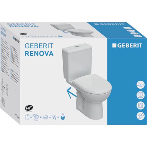 Pack WC au sol à fond creux Geberit Renova avec réservoir attenant