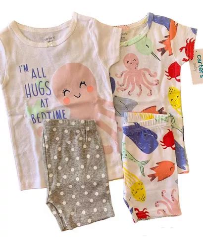 Kit Pijama Carters 4 Peças Calor Menina 18m Parcelamento sem juros