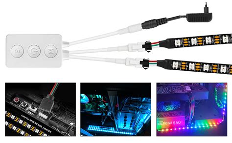 BTF LIGHTING LED RGB PC Light Strip 2PCs 19in Striscia LED