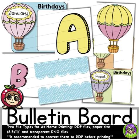Colorful Hot Air Balloon Birthday Bulletin Board Classroom Birthday