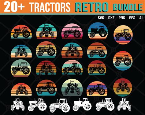 Tractor Svg Farm Tractor Svg Bundle Svg Tractor Retro Etsy