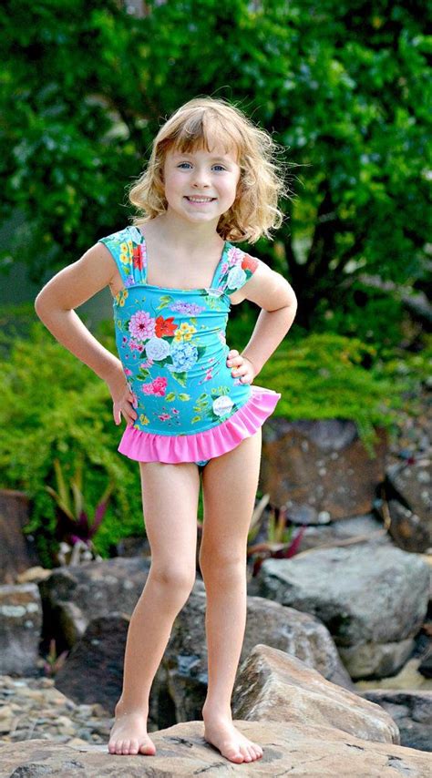 Floral Bouquet One Piece Swimwear With Ruffle Girls Size 3 6 Girls