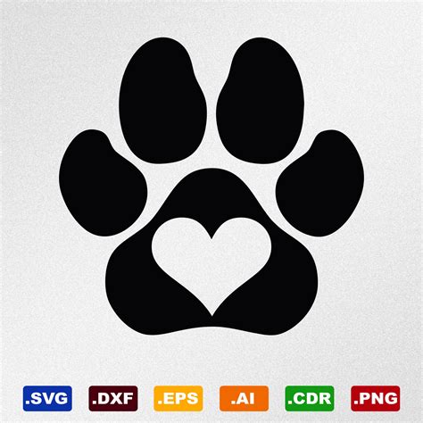 Heart And Paw Print Svg