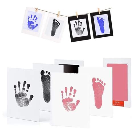 Baby Handprint Footprint Ink Kit Baby Clean Touch Ink Pad Milestone