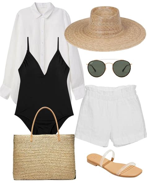 HOW TO STYLE A CLASSIC BLACK ONE PIECE SWIMSUIT - Red White & Denim