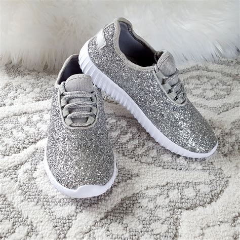 Touch Of Glam Silver Sneakers Sneakers Platform Tennis Shoes Glitter Shoes