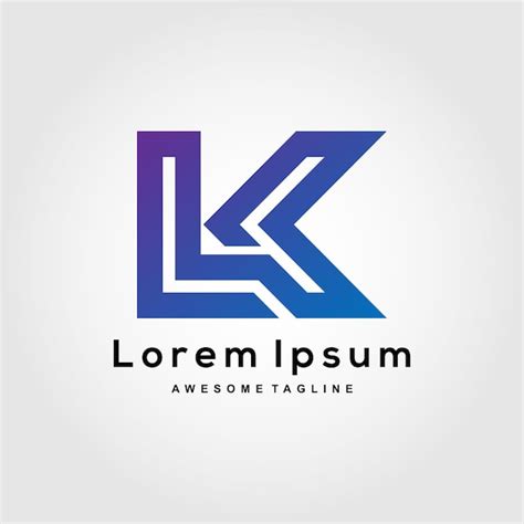 Diseño de logotipo inicial de letra LK Vector Premium